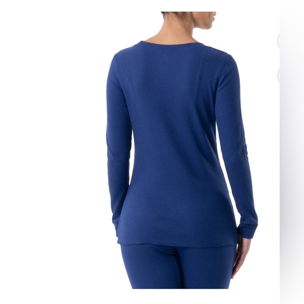 Fruit of the Loom dark blue eversoft Long Underwear Waffle Thermal top size XL - Picture 8 of 10